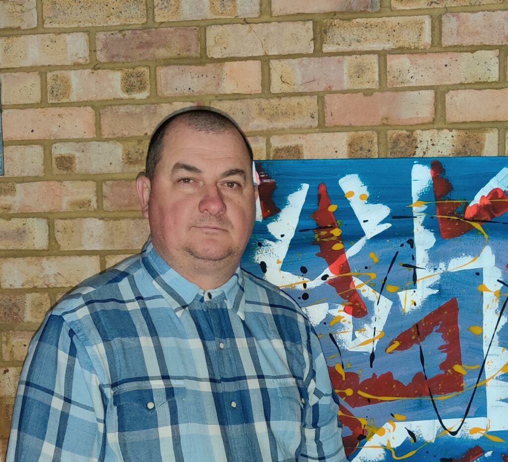 Portrait of abstract painter Claudiu Chiusbaian